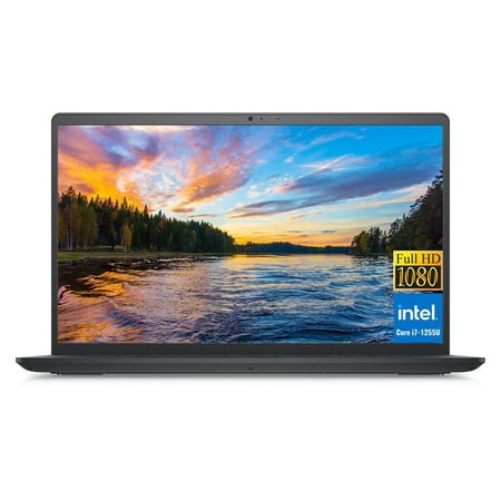 Dell Inspiron 15 Laptop, 15.6" FHD Display, 12th Gen Intel Core i7-1255U Processor (10 core), 16GB RAM, 1TB SSD, Intel Iris Xe Graphics, SD Card Reader, Wi-Fi 6, Bluetooth, Windows 11 Home, Black