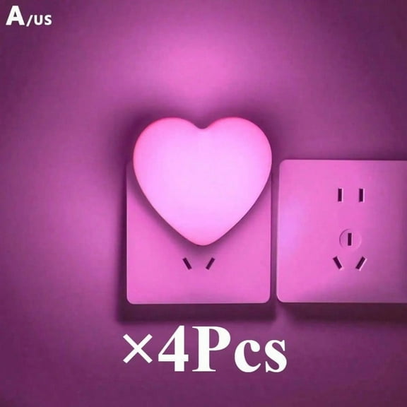 4 American standard plugs, LED energy-saving night lights, couple room ambient lights, bedroom bedside lights, light control sensors