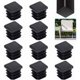 thumbnail image 1 of Sillas, mesas, armarios - Tapas de extremo de tubo cuadradas negras con acabado de plástico sólido, paquete de 20, 20 x 20 mm, para muebles, 1 of 5