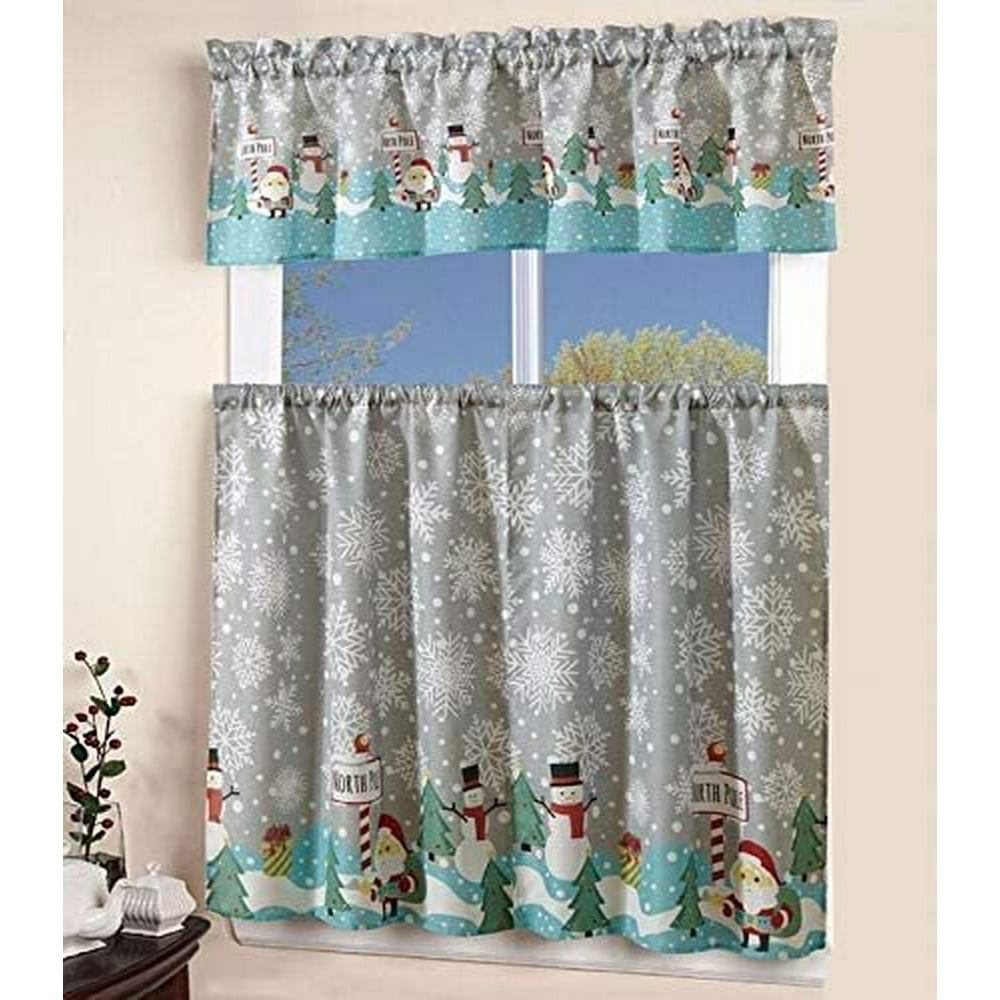 3 Piece Kitchen Curtain Linen set 2 Tiers 27" W (each) x 36" L + 1