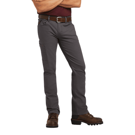 Ariat Rebar M7 Slim DuraStretch Made Tough Straight-Leg Pants for Men - Rebar Grey - 34x34