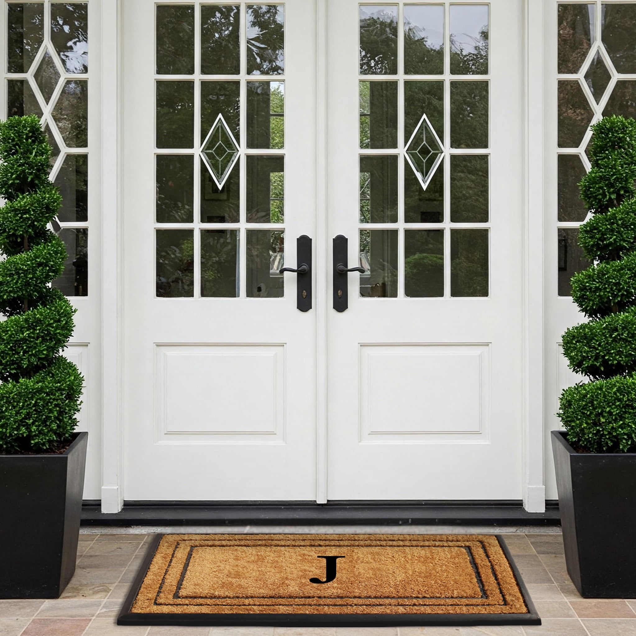 A1 Home Collections Natural Coir & Rubber Door Mat, Long-Lasting Entrance Doormats for Front Door, Thick & Non-Slip Durable Outdoor Entry Mat 25" x 57"
