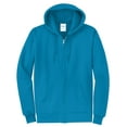 thumbnail image 4 of Port & Company PC78ZH Core Fleece Full-Zip Hooded Sweatshirt, Neon Blue, 3XL, 4 of 5