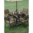thumbnail image 4 of Outdoor Tablecloth with Umbrella Hole for Patio/Picnic/Party/Camping, Cartoon Tractor Waterproof Table Cloth Square Cover Washable, Cute Grey Digger Shovel Truck Car Black (60"x 60"), 4 of 8