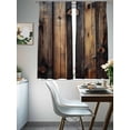 thumbnail image 5 of Sheer Curtains 72 Inches Long, Black Brown Board Light Filtering Window Curtains for Living Room/Bedroom, Vintage Chic Shabby Wooden Grain Rod Pocket Voile Sheer Curtain Drapes, 52"W x 72"L, 2 Panels, 5 of 8