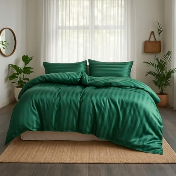 Queen Satin Duvet Cover Set – 3-Piece Lightweight Silky Bedding with Hidden Zipper & Pillowcases, Smooth Satin Fabric, Easy Care, Wrinkle-Resistant, No Comforter Included