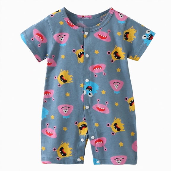 Kedxroy Unisex Baby Newborn Infant Romper for 3M 6M 9M 12M 18M 24M Clothes Short Sleeve Jumpsuit Onesie Bodysuit(Navy,12-18 M)