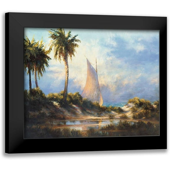 Malarz 14x12 Black Modern Framed Museum Art Print Titled - Manasota Key Returning