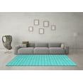 thumbnail image 3 of Ahgly Company Machine Washable Indoor Round Abstract Turquoise Blue Contemporary Area Rugs, 3' Round, 3 of 4