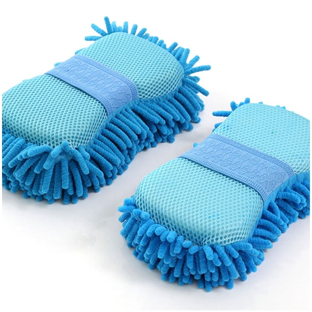 Herramientas de lavado de autos - Esponja grande súper absorbente - Cuidado del auto - Herramienta de lavado de autos - Esponja de coral 2 piezas Azul cielo