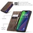 thumbnail image 3 of Feishell Slim Wallet Phone Case for Apple iPhone 15 6.1 inch,Premium PU Leather Magnetic Closure Folio ID Credit Card Slots Shockproof Protective Flip Kickstand Phone Cover,Coffee, 3 of 11