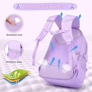 Gmdisc School Backpack for Teens Girls,Large Capacity Fashion School Bag for Kids Lightweight Waterproof Bookbag Daypack for Elementary Middle School Gift,Purple