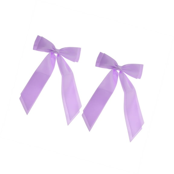 Vocoste 2 Pcs Fashion Double Ribbon Hair Clips Hairdo Clip Purple