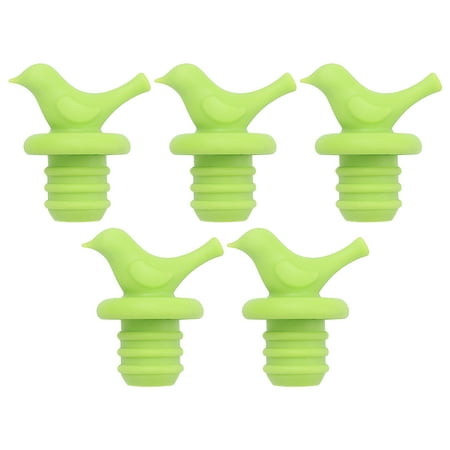 

Bgageg 5PCS Bird Silicone Bottle Cap Wine Bottle Stopper Red Wine Stopper Beer Seasoning Bottle Stopper Green