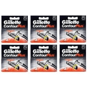 Gillette Contour Plus (same as Atra Plus) Refill Blade Cartridges, 5 Count (Pack of 6)