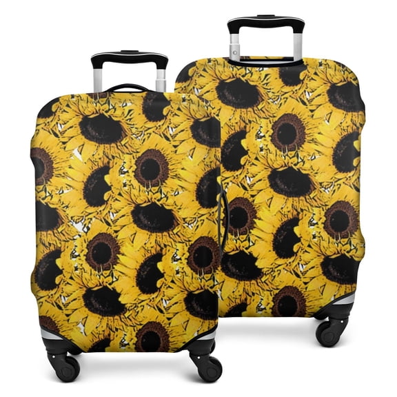 Yellow Sunflower Pattern Luggage Cover Fashion Suitcase Cover Baggage Covers Fit 25-28 Inch Luggage (Go Travel)