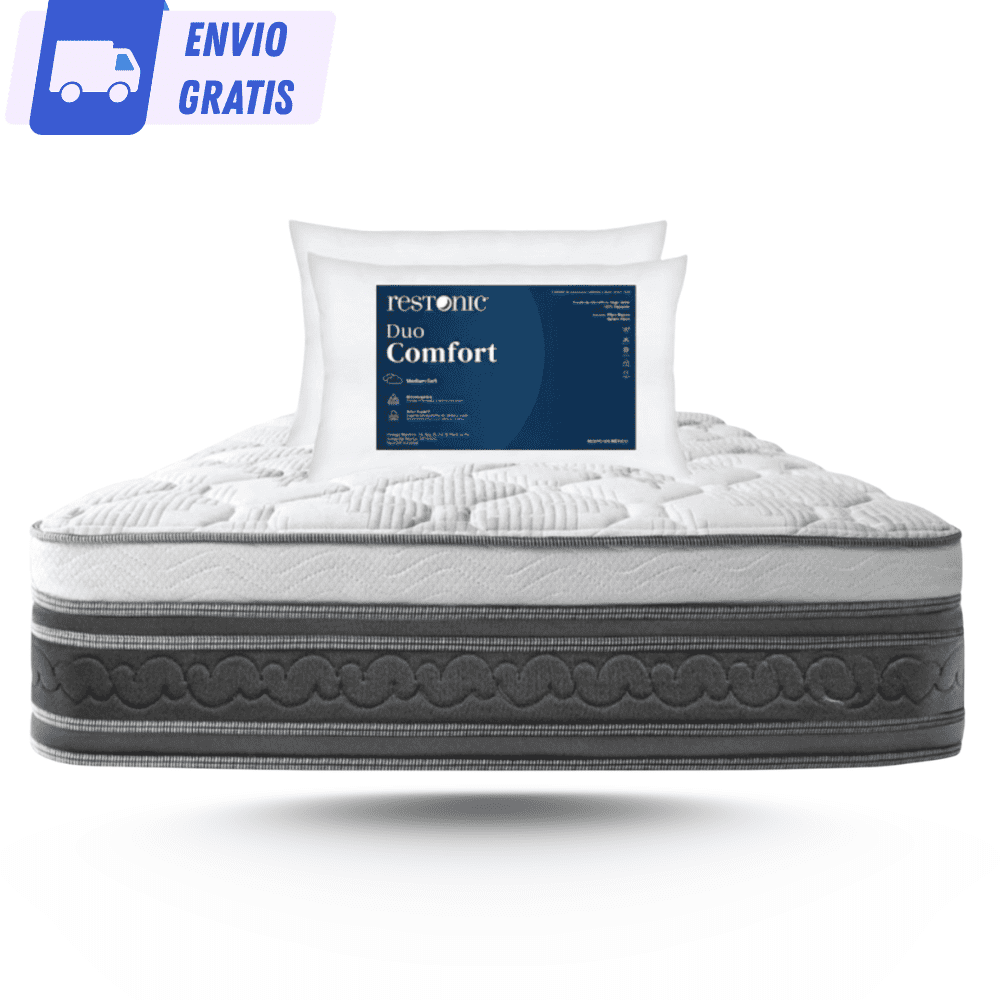 Colchon King Size Restonic Confort Ortopédico Anti-Estrés + 2 Almohadas Restonic