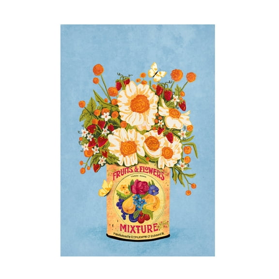 Trademark Fine Art Raissa Oltmanns Flowers In a Vinatge Tea Can Canvas Wall Art