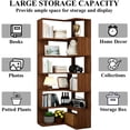 thumbnail image 4 of Corner Bookshelf with Storage, 6 Tier L-Shaped Tall Bookcase for Home Office Living Room Bedroom, Walnut Oak  Space Saving Design, 4 of 6