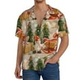 thumbnail image 3 of Disketp Men's Hawaiian Holiday Christmas Stars Print Shirts Button Down Holiday Beach Shirts-3X-Large, 3 of 7