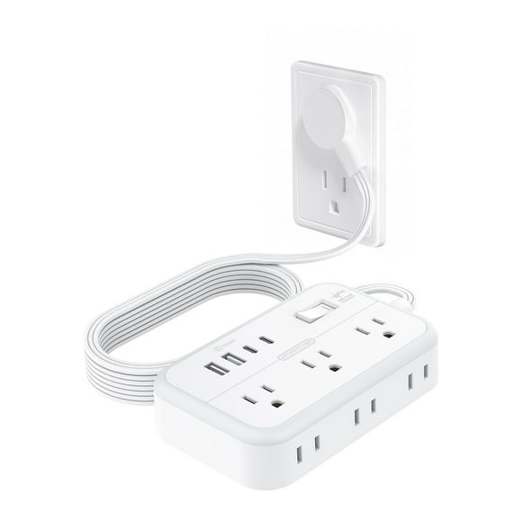 Regleta protectora contra sobretensiones con cable de extensión de 5 pies, 10 pies, 15 pies, 25 pies