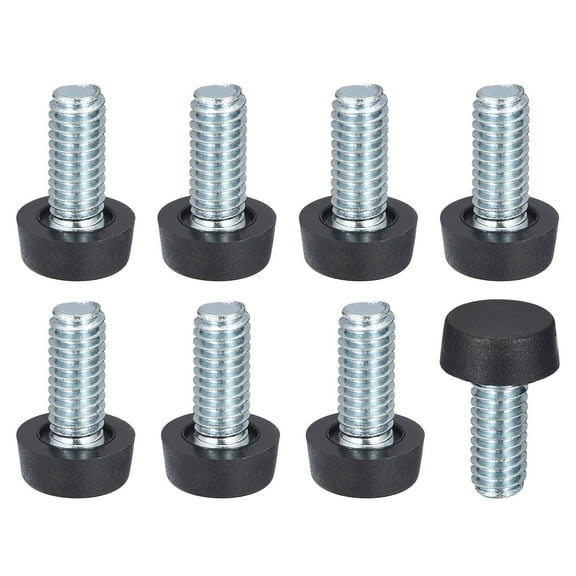 Adjustable Furniture Feet, 8Pcs 5/16"-18 UNC Thread - Furniture Leveling Leg Screw in Threaded for Table (Black)