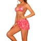 thumbnail image 4 of INSPIRAR CHIC Conjuntos de Bikini de 3 Piezas con Tie Dye para Mujeres, Trajes de Baño Halter con Falda Sarong, Traje de Baño X-Large Rojo, 4 of 5