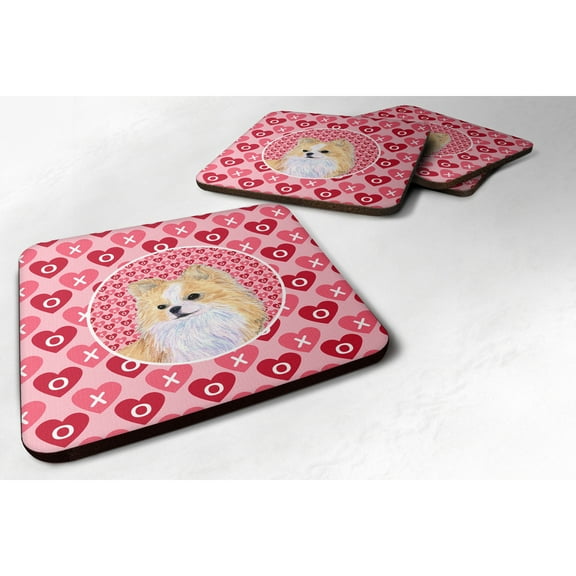 Carolines Treasures SS4473FC Chihuahua Hearts Love and Valentines Day Portrait Foam Coaster Set of 4 3 1/2 x 3 1/2