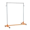 thumbnail image 2 of EDTara Heavy Duty Steel Garment Rack, z-Shape Single Rail With 300lb Capacity, Lockable Wheels, 2 Pvc Powder Covers, Hooks for Retail & Entryway, 2 of 7