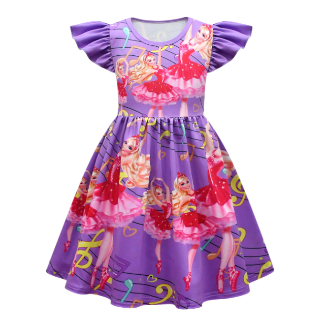Nouvelle Robe de Cosplay pour Enfants Robe Longue à Manches Volantes pour Filles