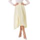thumbnail image 1 of Falda plisada de mujer INSPIRE CHIC con cintura elástica, dobladillo asimétrico, falda midi acampanada XL color beige claro, 1 of 5