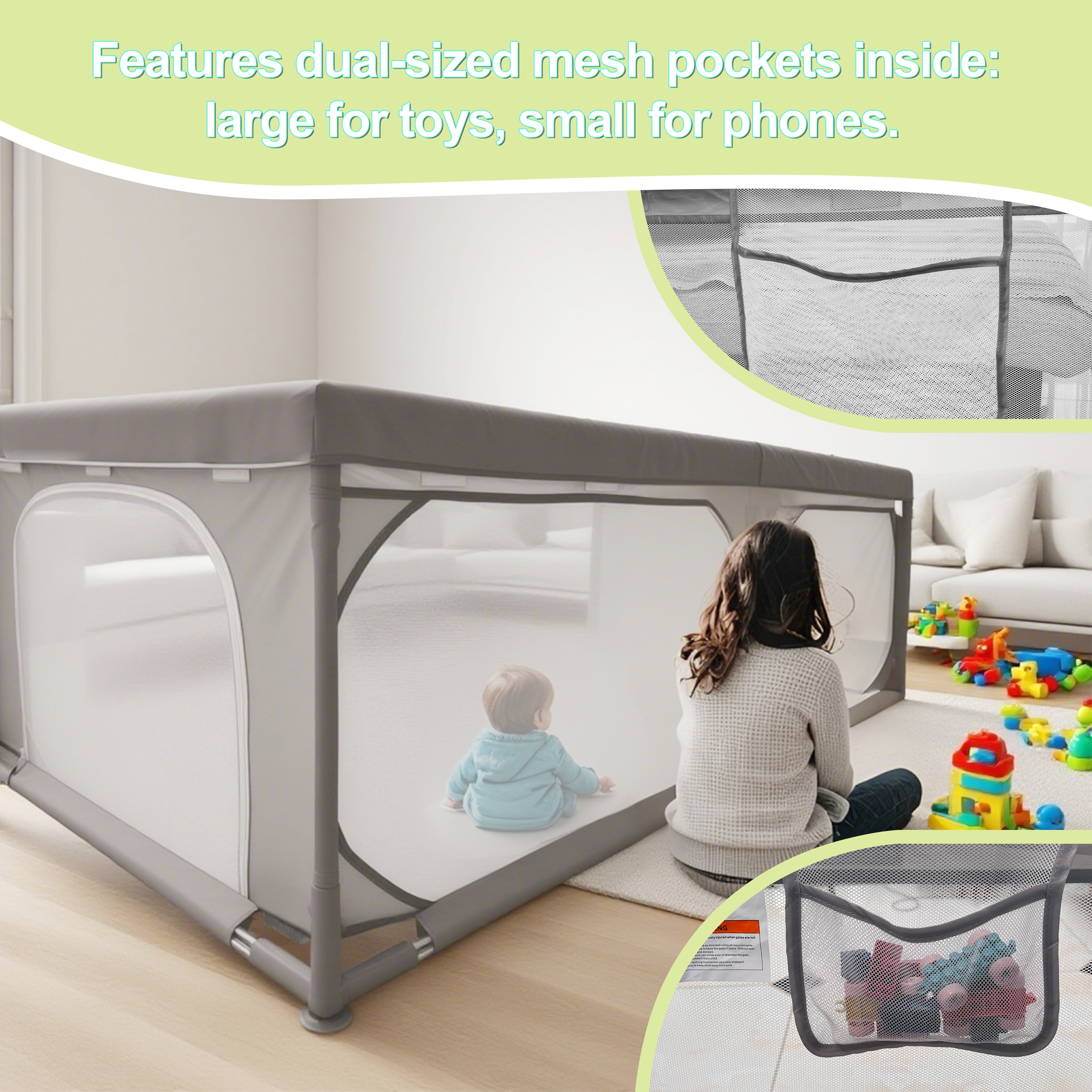 XDMTWLKJ Baby Playpen 79x79 in Extra Large Play Yard Gate Fence for Babies and Toddlers