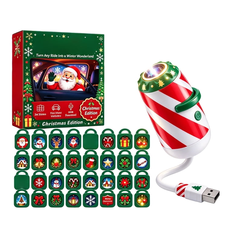 Merry Ride Christmas Car Projector Light, Red and White Candy Cane 32 ...