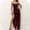 Wine Sundresses for Women, variant on Dyegold Sundresses for Women Casual Beach - Wedding Guest Dresses for Women Sexy Spaghetti Strap V-Neck Sleeveless Velvet High Split ​Wrap Ruched Long ​​Maxi Dress