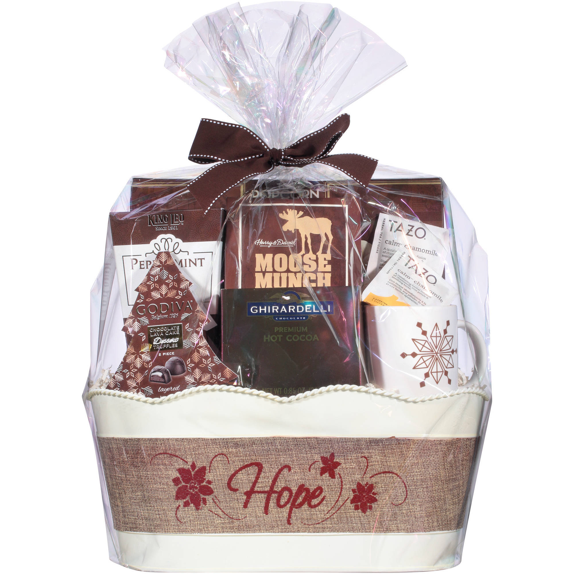 Holiday Greetings Burlap Gift Basket 8 Piece Walmart