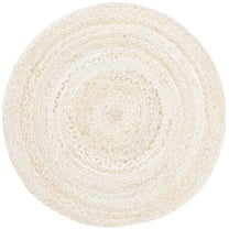 SAFAVIEH Braided Calvin Transitional Cotton Reversible Area Rug, Beige, 3' x 3' Round