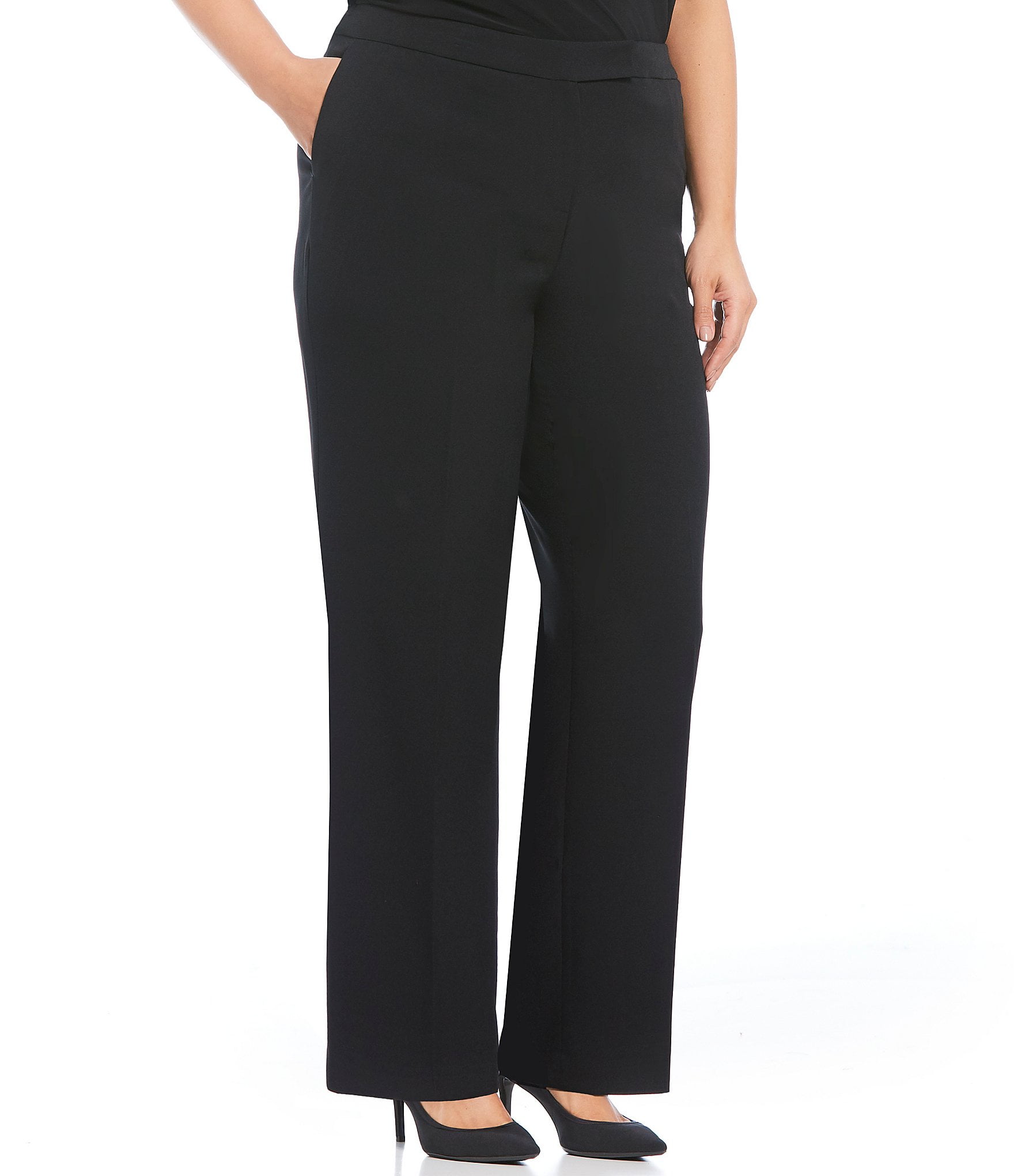 women's plus size black dress pants