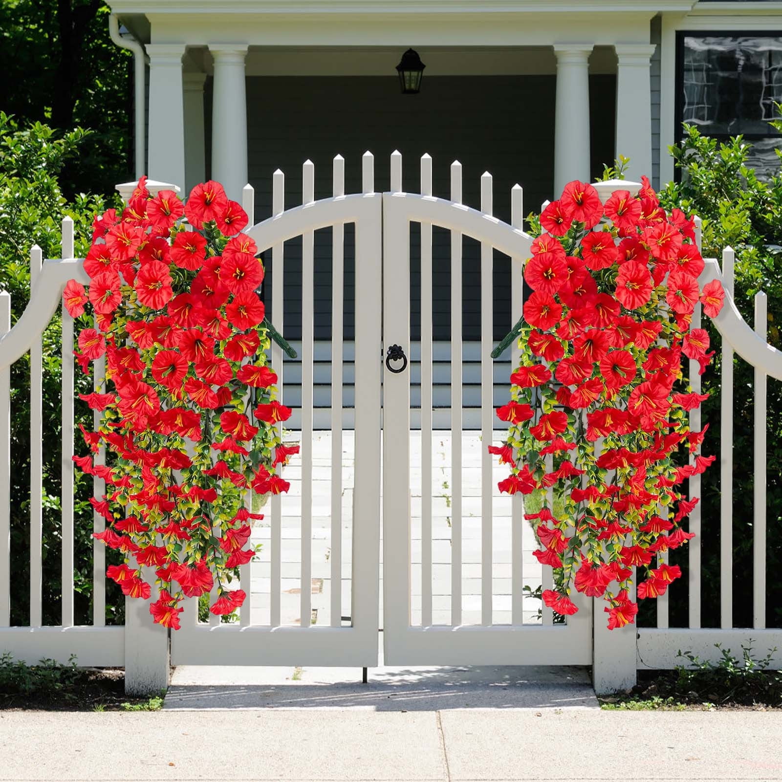 openpig Artificial Flowers for Outdoor Indoor Garden Home Decoration, 6PC Outdoor Garden Realistic Artificial And Morning Wall Hanging Vines