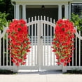 thumbnail image 3 of 6PCS Artificial Hanging Flowers, UV Resistant Fake Plastic Faux Hanging Plants Morning Glory Vines for Indoor Outdoor Garden Porch Eave Wedding Wall Décor, 3 of 5