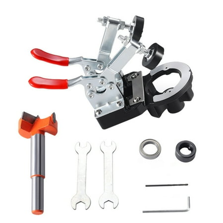 

35mm Hinge Jig Kit Aluminum Alloy Wood Working Hole Puncher Double Clamps