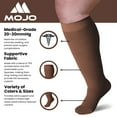 thumbnail image 3 of Mojo Compression Socks for Men, Women 3 Pairs Opaque 20-30mmHg Brown, Large, 3 of 5