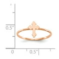 thumbnail image 4 of 14K Rose Gold Ring Band Themed Polished Cross, Size 8, 4 of 5