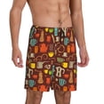 thumbnail image 2 of Wukai Retro Coffee Men’s Short Pajama Pants With Pockets Soft Sleep Pj Shorts for Men-X-Large, 2 of 6