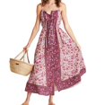 thumbnail image 4 of Vestido largo con tirantes sin mangas TEELYNN, vestidos de verano vintage midi para mujer, 2020, estampado floral de rayón para mujer, vestidos casuales de playa bohemios, 4 of 4