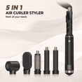 thumbnail image 3 of 5 in 1 Blow Dryer Brush, Upgrade Hair Dryer Brush Air Curler Air Curling Wrap Styler, Detachable Hot Air Brush Negative Ion Curling Brush Iron, Hair Styling Tools for Drying Curling Straightening, 3 of 12