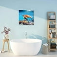 thumbnail image 6 of Bathroom Wall Art Sealife Turtle Picture Aquatic Animal Nature Photo Print on Canvas for Kids Room Blue Walls Decor 13.5x13.5, 6 of 6