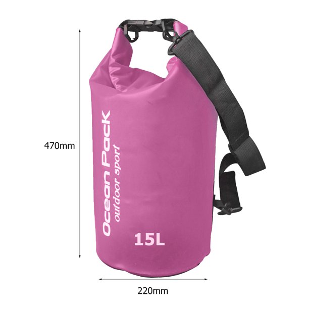 Organizador Bolsa impermeable Dry Sack para nadar a la deriva Trekking Bag (Rose Red 15L) Likrtyny Libre de BPA