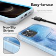 thumbnail image 2 of IBAOLE Compatible with iPhone 12 Case & iPhone 12 Pro, Case Rubber Shockproof Heavy Duty Case with Screen Protector for iPhone 12 6.1 Inch Phone, Built-in Kickstand (Sky) Sky Blue, 2 of 7