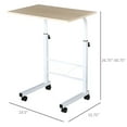 thumbnail image 3 of HOMCOM Mobile Standing Desk with Adjustable Height, Stand Up Desk, Natural, 3 of 10