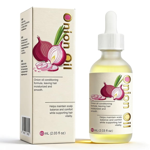 Onion Oil for Hair & Scalp,Natural Onion Oil Blend with Coconut,Almond,Jojoba & Rosemary Extract,Nourishing Scalp Oil for Thinning-Looking Hair,Daily Care for All Hair Types,2 fl oz (60 ml)